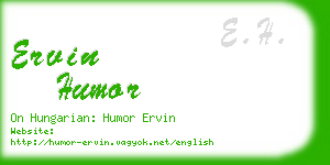 ervin humor business card